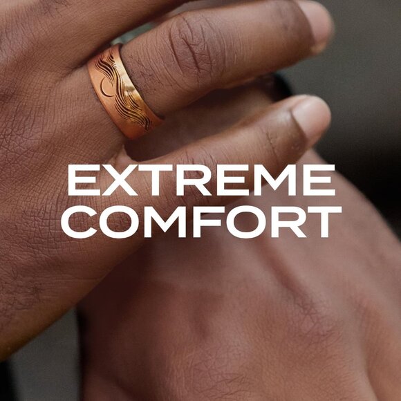 Women's Rubber Silicone Ring Ridgeline Strata Silicone Rubber Wedding Band - Picture 2 of 7